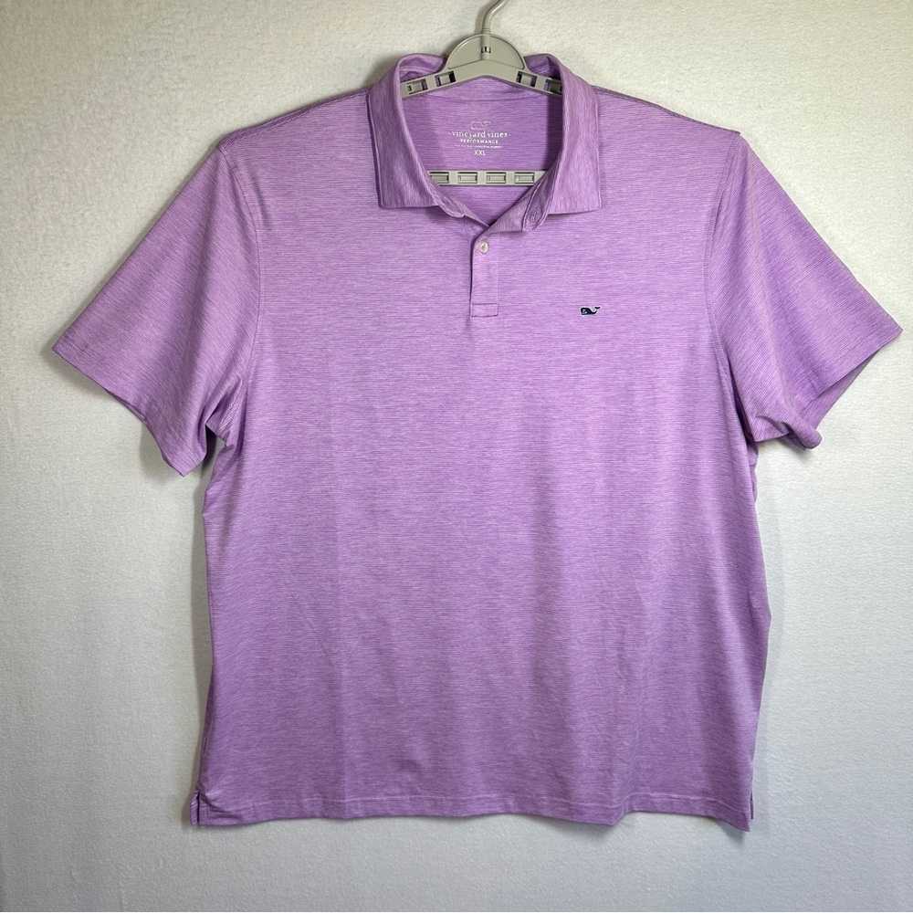 Vineyard Vines Performance Polo Shirt Mens XXL Light Purple Lavender Stretch